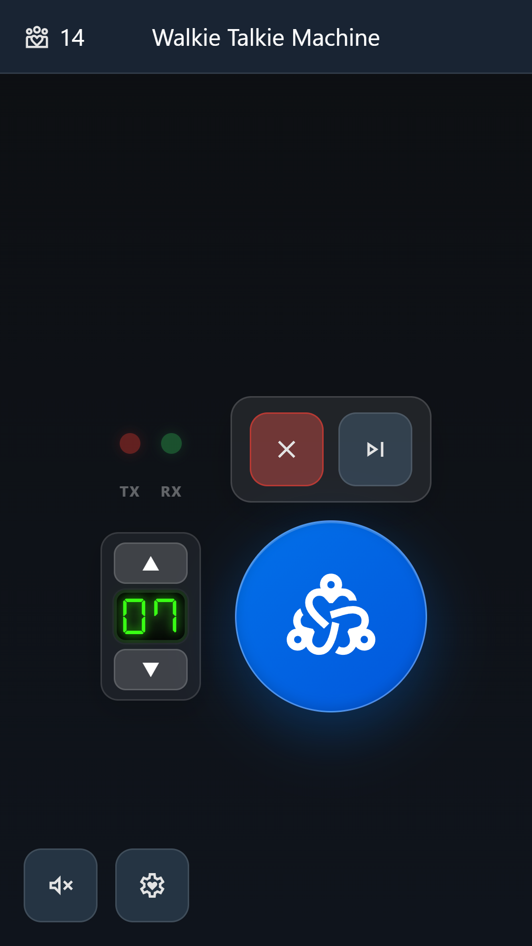 Walkie Talkie Machine main HUD on channel 07